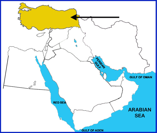 middle east map with capitals