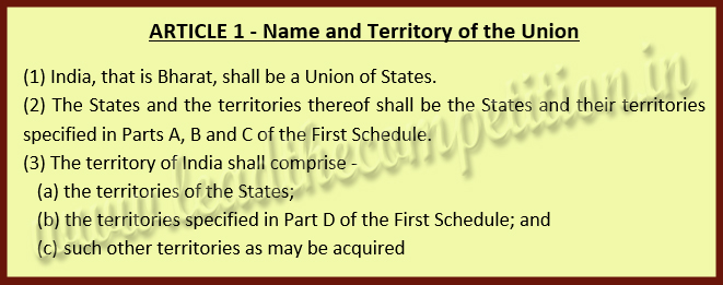 Original Article 1 of Indian Constitution