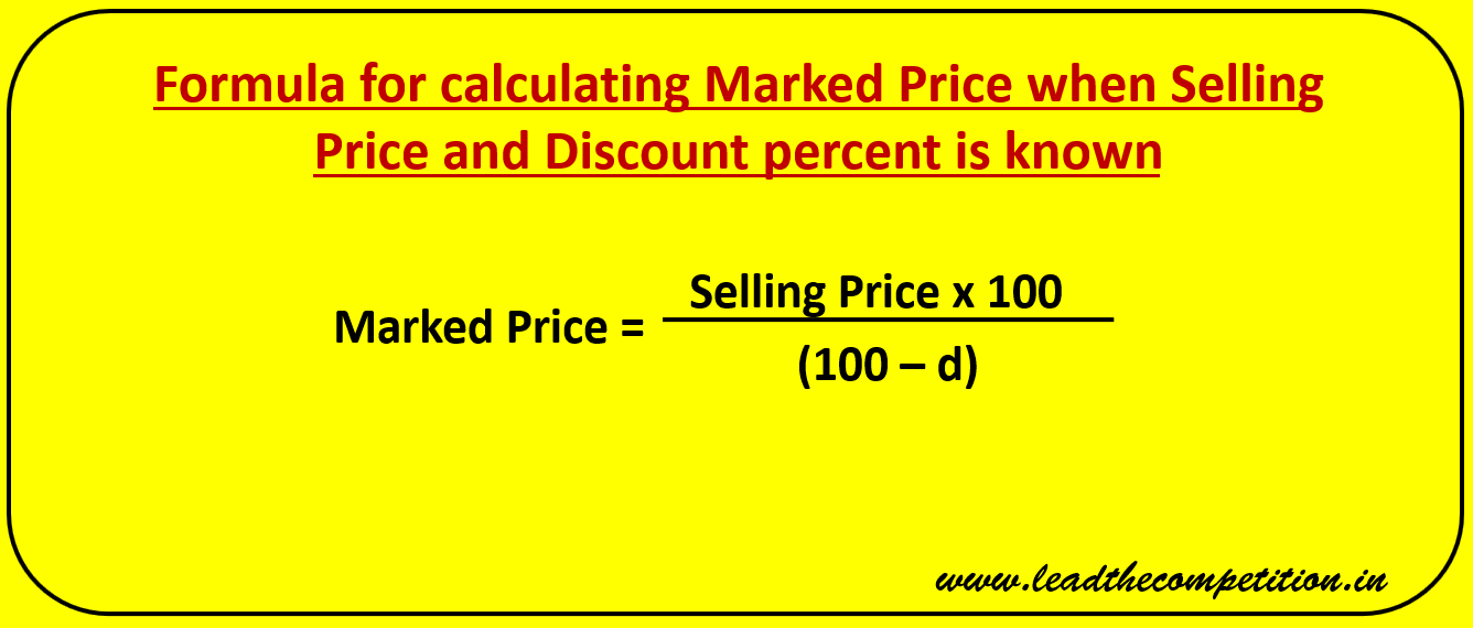 Marked Price Formula