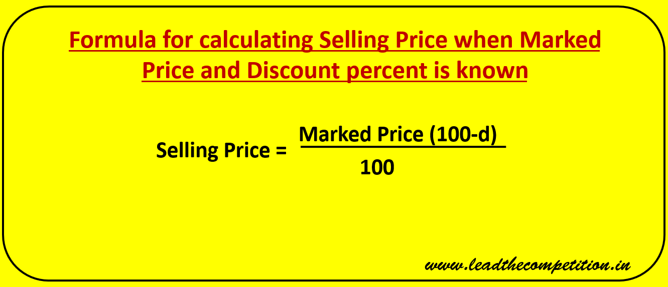 Selling Price Formula